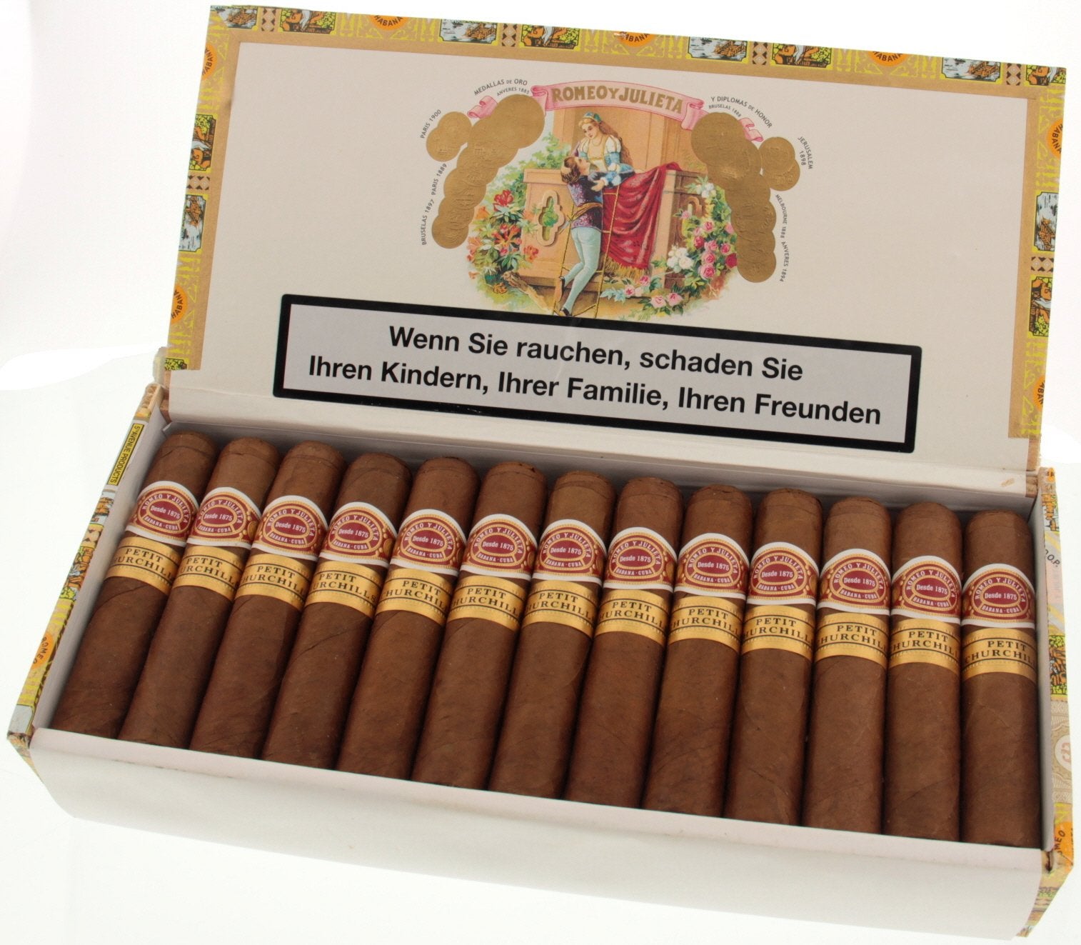 Romeo y Julieta Petit Churchill Zigarre 25er Box geöffnet