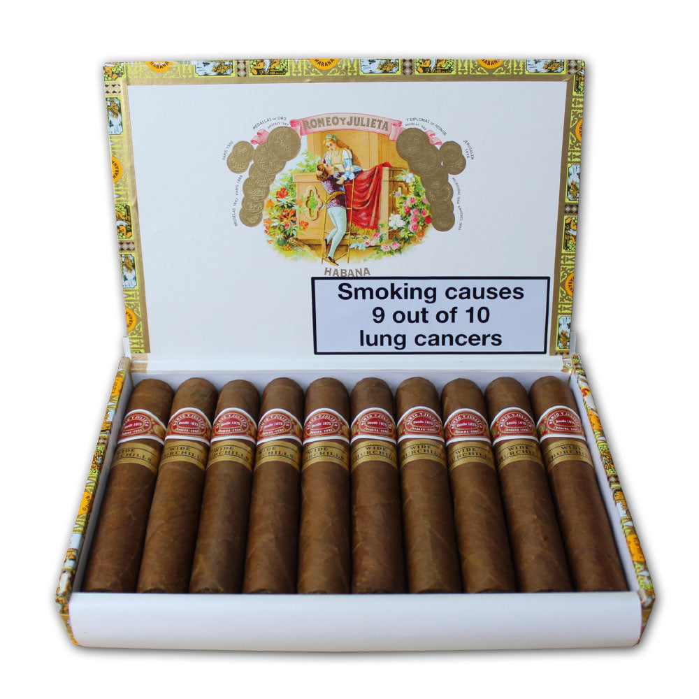 Romeo y Julieta Wide Churchill 10er Box geöffnet