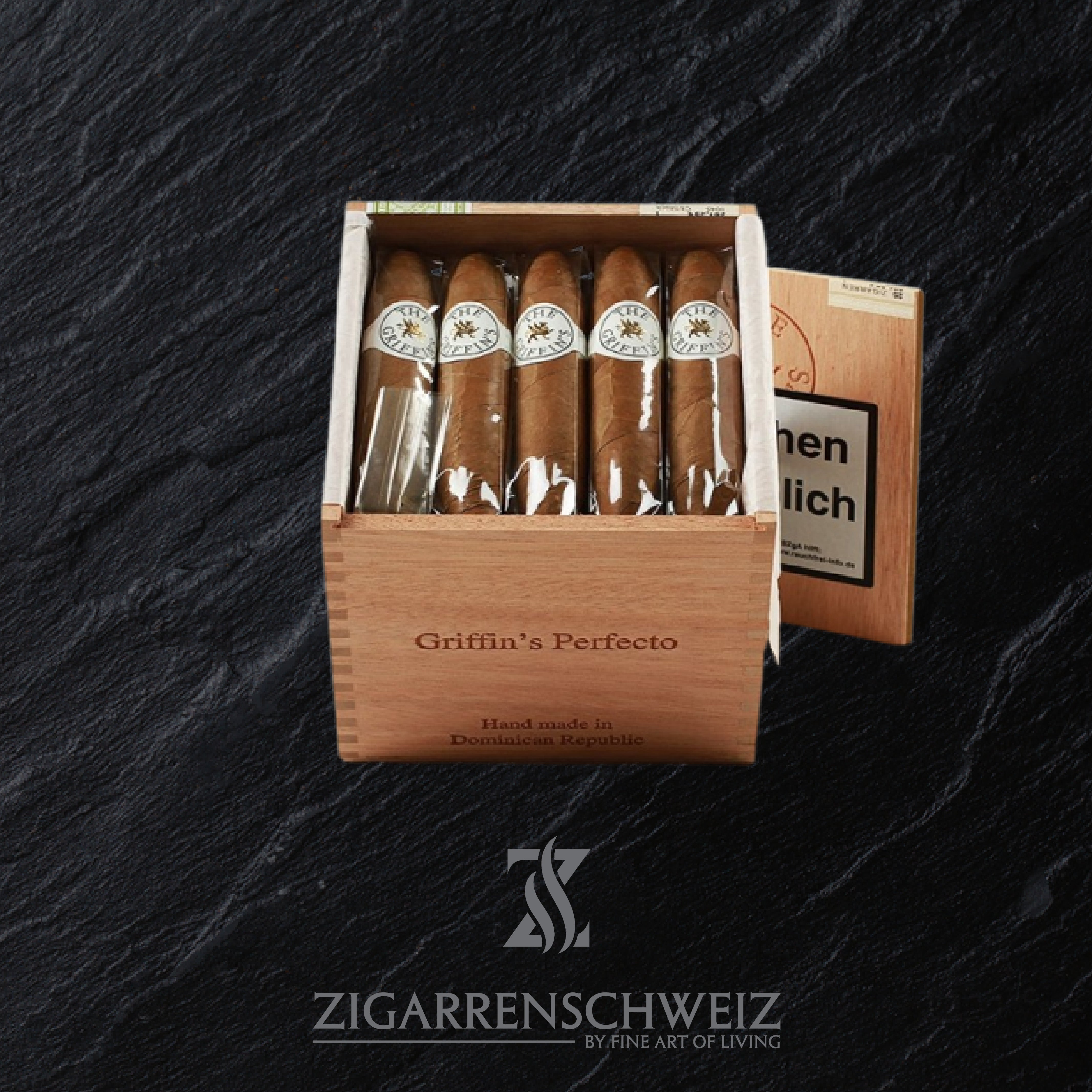 The Griffins Classic Perfecto 25er Zigarren Kiste geöffnet