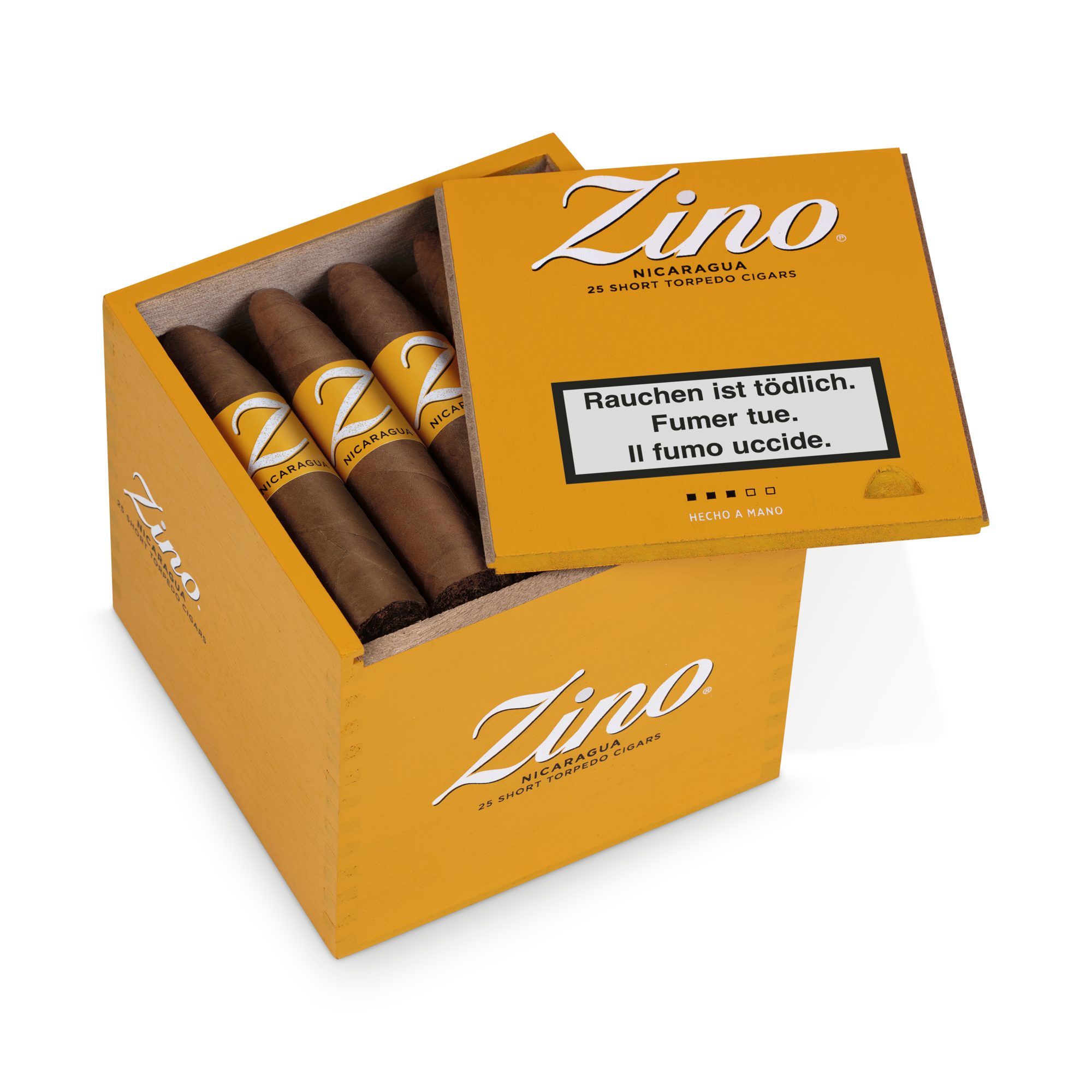 Zino Nicaragua Short Torpedo Zigarre 25er Box geöffnet