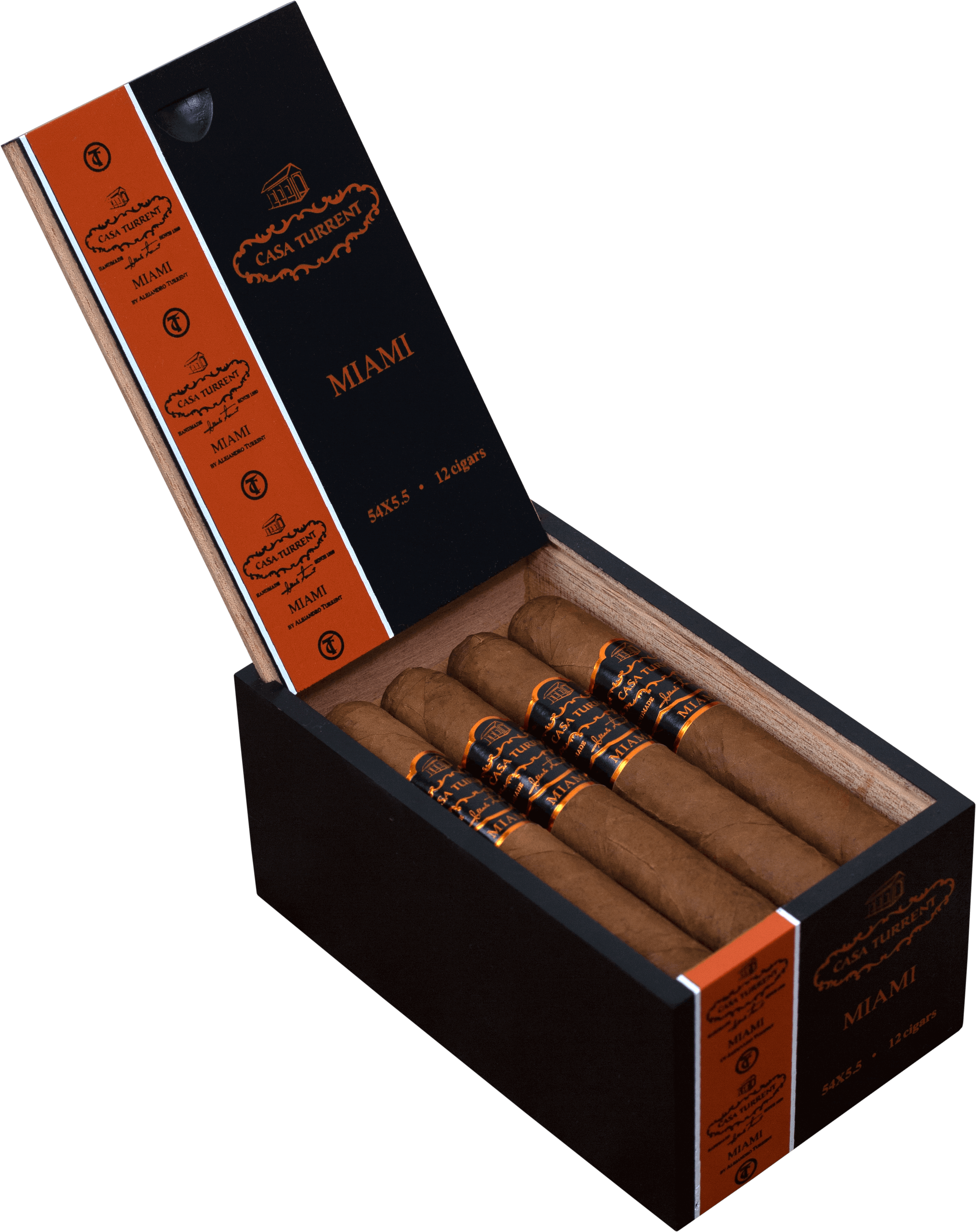 12er Kiste Casa Turrent Origen Miami Robusto Zigarren, Box geöffnet