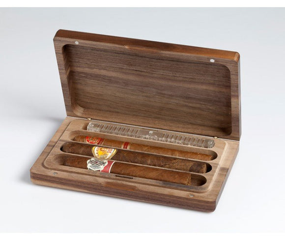 Venetia Travel Humidor Walnut für 3 Zigarren - Zigarrenschweiz Online Zigarren Boutique - 
